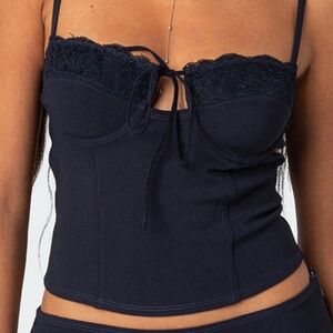 Navy Cupped Corset XS NWT
